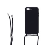 Siliconen hoesje met koord geschikt voor Apple iPhone 8 Plus - Licht Roze