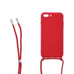 Siliconen hoesje met koord geschikt voor Apple iPhone 8 Plus - Licht Roze