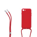 Siliconen hoesje met koord geschikt voor Apple iPhone 8 - Turquoise