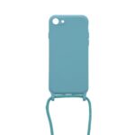 Siliconen hoesje met koord geschikt voor Apple iPhone 8 - Turquoise