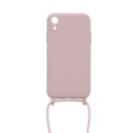Siliconen hoesje met koord geschikt voor Apple iPhone XR - Licht Roze