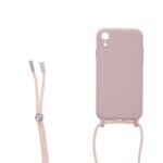 Siliconen hoesje met koord geschikt voor Apple iPhone XR - Licht Roze