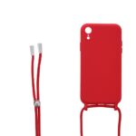 Siliconen hoesje met koord geschikt voor Apple iPhone XR - Licht Roze