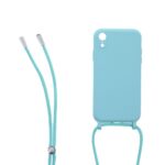 Siliconen hoesje met koord geschikt voor Apple iPhone XR - Licht Roze