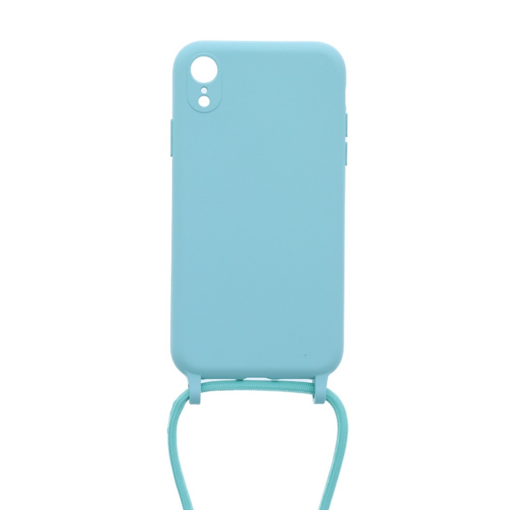 Siliconen hoesje met koord geschikt voor Apple iPhone XR - Licht Roze