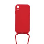 Siliconen hoesje met koord geschikt voor Apple iPhone XR - Rood