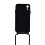 Siliconen hoesje met koord geschikt voor Apple iPhone XR - Zwart