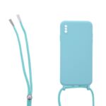 Siliconen hoesje met koord geschikt voor Apple iPhone Xs Max - Licht Roze