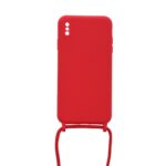 Siliconen hoesje met koord geschikt voor Apple iPhone Xs Max - Licht Roze