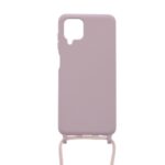 Siliconen hoesje met koord geschikt voor Samsung Galaxy A12 - Licht Roze