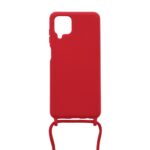 Siliconen hoesje met koord geschikt voor Samsung Galaxy A12 - Licht Roze