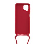 Siliconen hoesje met koord geschikt voor Samsung Galaxy A12 - Licht Roze