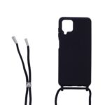 Siliconen hoesje met koord geschikt voor Samsung Galaxy A12 - Licht Roze