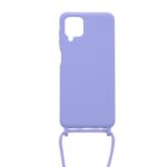 Siliconen hoesje met koord geschikt voor Samsung Galaxy A12 - Licht Roze