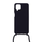 Siliconen hoesje met koord geschikt voor Samsung Galaxy A12 - Licht Roze