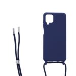 Siliconen hoesje met koord geschikt voor Samsung Galaxy A12 - Licht Roze