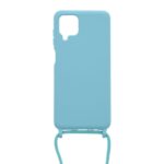 Siliconen hoesje met koord geschikt voor Samsung Galaxy A12 - Licht Roze