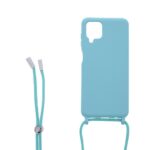 Siliconen hoesje met koord geschikt voor Samsung Galaxy A12 - Licht Roze