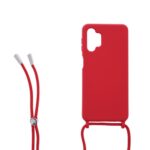 Siliconen hoesje met koord geschikt voor Samsung Galaxy A13 4G - Licht Roze