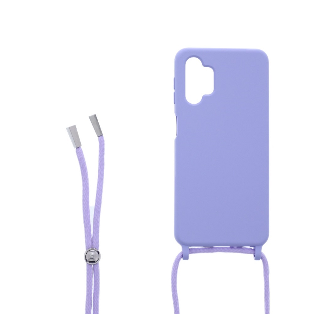 Siliconen hoesje met koord geschikt voor Samsung Galaxy A13 4G - Licht Roze