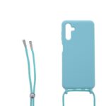 Siliconen hoesje met koord geschikt voor Samsung Galaxy A13 5G - Licht Roze