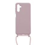 Siliconen hoesje met koord geschikt voor Samsung Galaxy A13 5G - Licht Roze