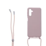 Siliconen hoesje met koord geschikt voor Samsung Galaxy A13 5G - Licht Roze