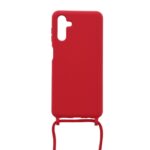 Siliconen hoesje met koord geschikt voor Samsung Galaxy A13 5G - Licht Roze