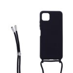 Siliconen hoesje met koord geschikt voor Samsung Galaxy A22 5G - Licht Roze