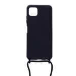 Siliconen hoesje met koord geschikt voor Samsung Galaxy A22 5G - Licht Roze