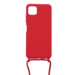 Siliconen hoesje met koord geschikt voor Samsung Galaxy A22 5G - Licht Roze