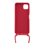 Siliconen hoesje met koord geschikt voor Samsung Galaxy A22 5G - Licht Roze