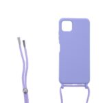 Siliconen hoesje met koord geschikt voor Samsung Galaxy A22 5G - Licht Roze