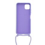 Siliconen hoesje met koord geschikt voor Samsung Galaxy A22 5G - Licht Roze