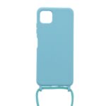 Siliconen hoesje met koord geschikt voor Samsung Galaxy A22 5G - Licht Roze