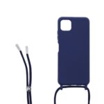 Siliconen hoesje met koord geschikt voor Samsung Galaxy A22 5G - Licht Roze