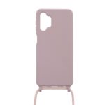 Siliconen hoesje met koord geschikt voor Samsung Galaxy A32 5G - Licht Roze