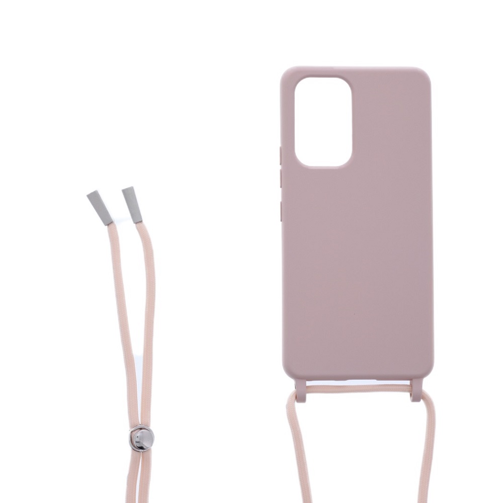 Siliconen hoesje met koord geschikt voor Samsung Galaxy A33 5G - Licht Roze