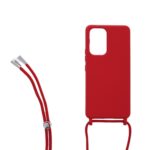 Siliconen hoesje met koord geschikt voor Samsung Galaxy A33 5G - Licht Roze