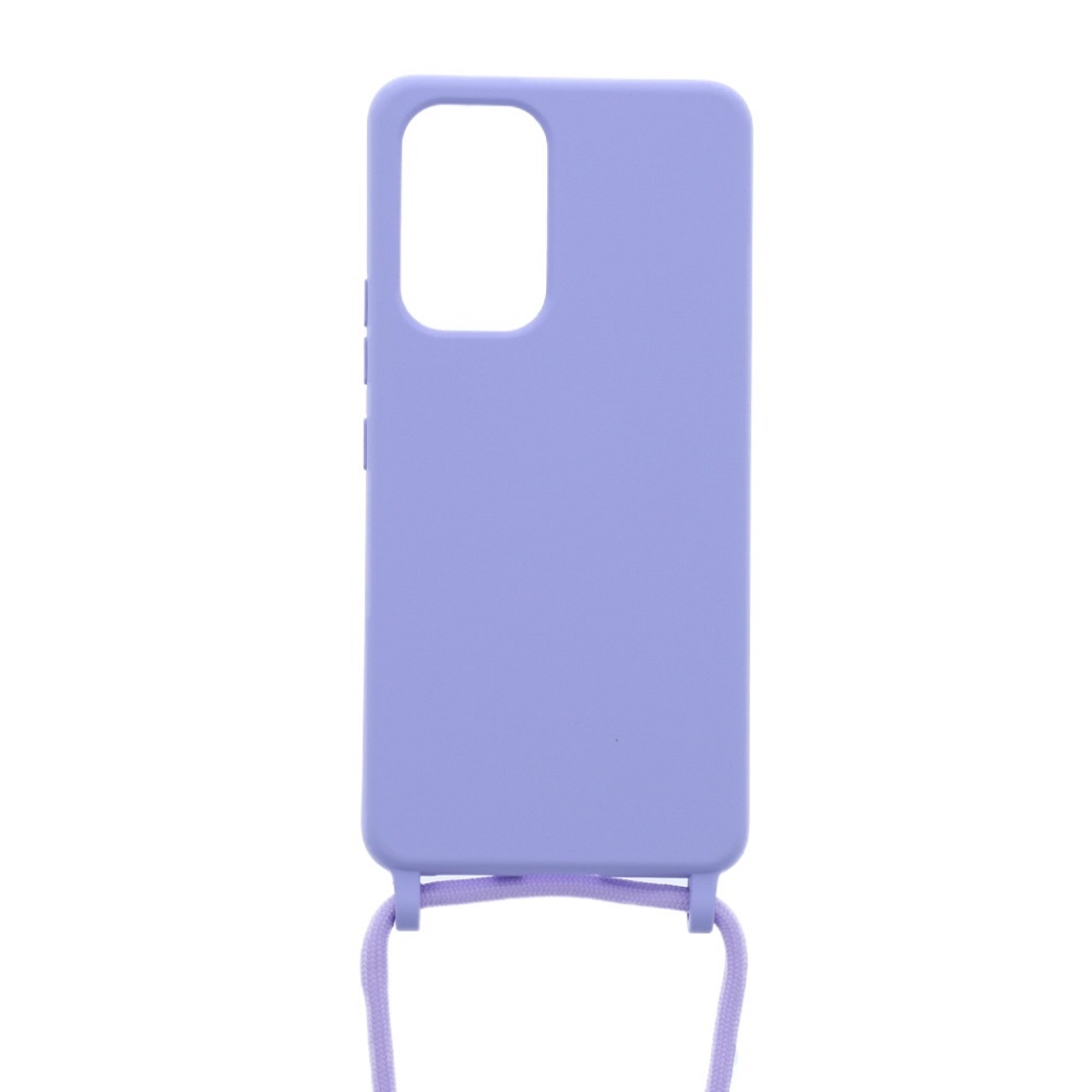 Siliconen hoesje met koord geschikt voor Samsung Galaxy A52 5G - Licht Roze