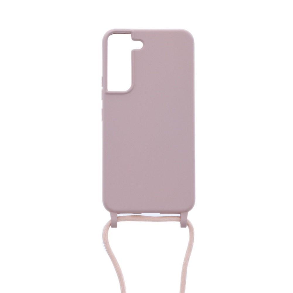 Siliconen hoesje met koord geschikt voor Samsung Galaxy S21+ - Licht Roze