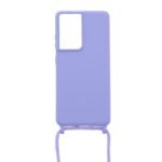 Siliconen hoesje met koord geschikt voor Samsung Galaxy S21 Ultra - Licht Roze