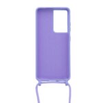 Siliconen hoesje met koord geschikt voor Samsung Galaxy S21 Ultra - Licht Roze