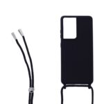 Siliconen hoesje met koord geschikt voor Samsung Galaxy S21 Ultra - Licht Roze