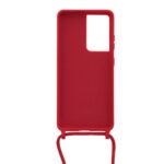 Siliconen hoesje met koord geschikt voor Samsung Galaxy S21 Ultra - Licht Roze