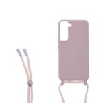 Siliconen hoesje met koord geschikt voor Samsung Galaxy S21 - Zwart