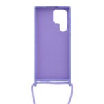 Siliconen hoesje met koord geschikt voor Samsung Galaxy S22 Ultra - Licht Roze