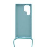 Siliconen hoesje met koord geschikt voor Samsung Galaxy S22 Ultra - Licht Roze