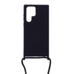 Siliconen hoesje met koord geschikt voor Samsung Galaxy S22 Ultra - Licht Roze