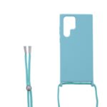 Siliconen hoesje met koord geschikt voor Samsung Galaxy S22 Ultra - Licht Roze